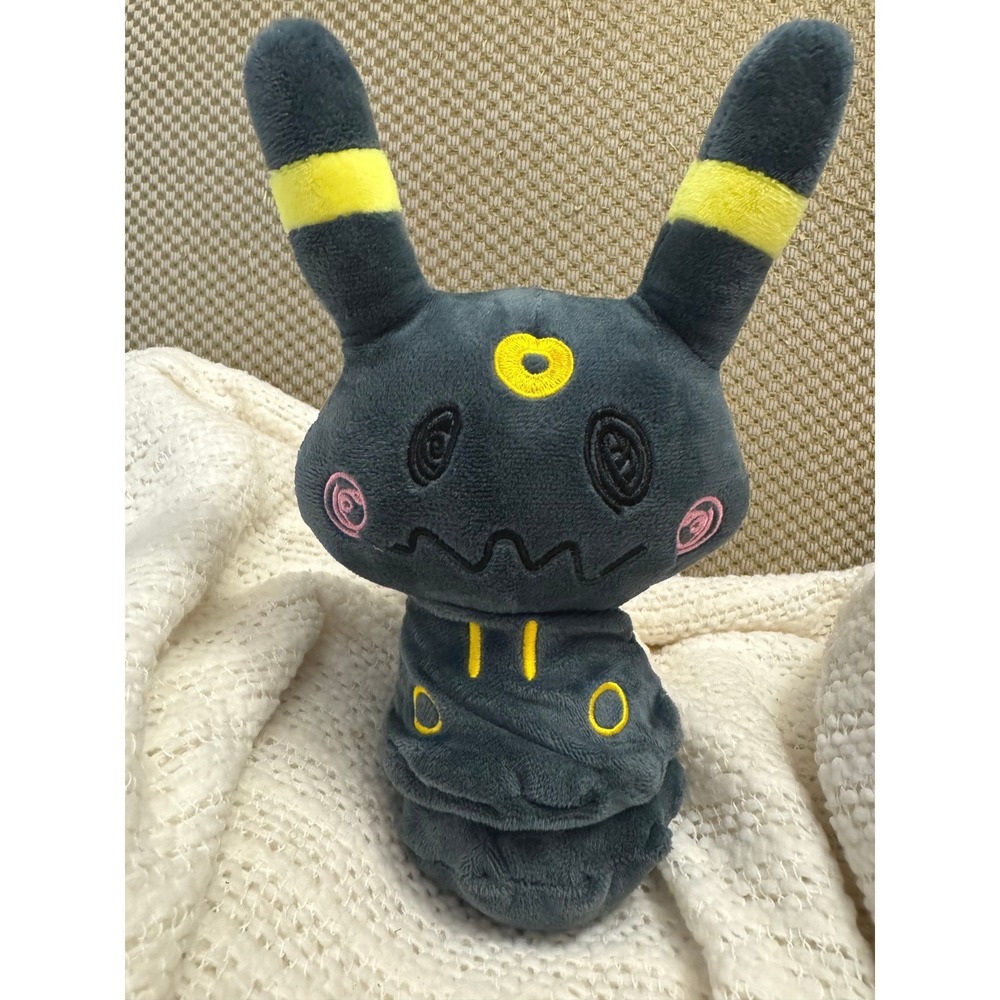 Pokemon Mimikyu Umbreon Costume Plush Stuffed Animal Toy Dark Grey Yellow